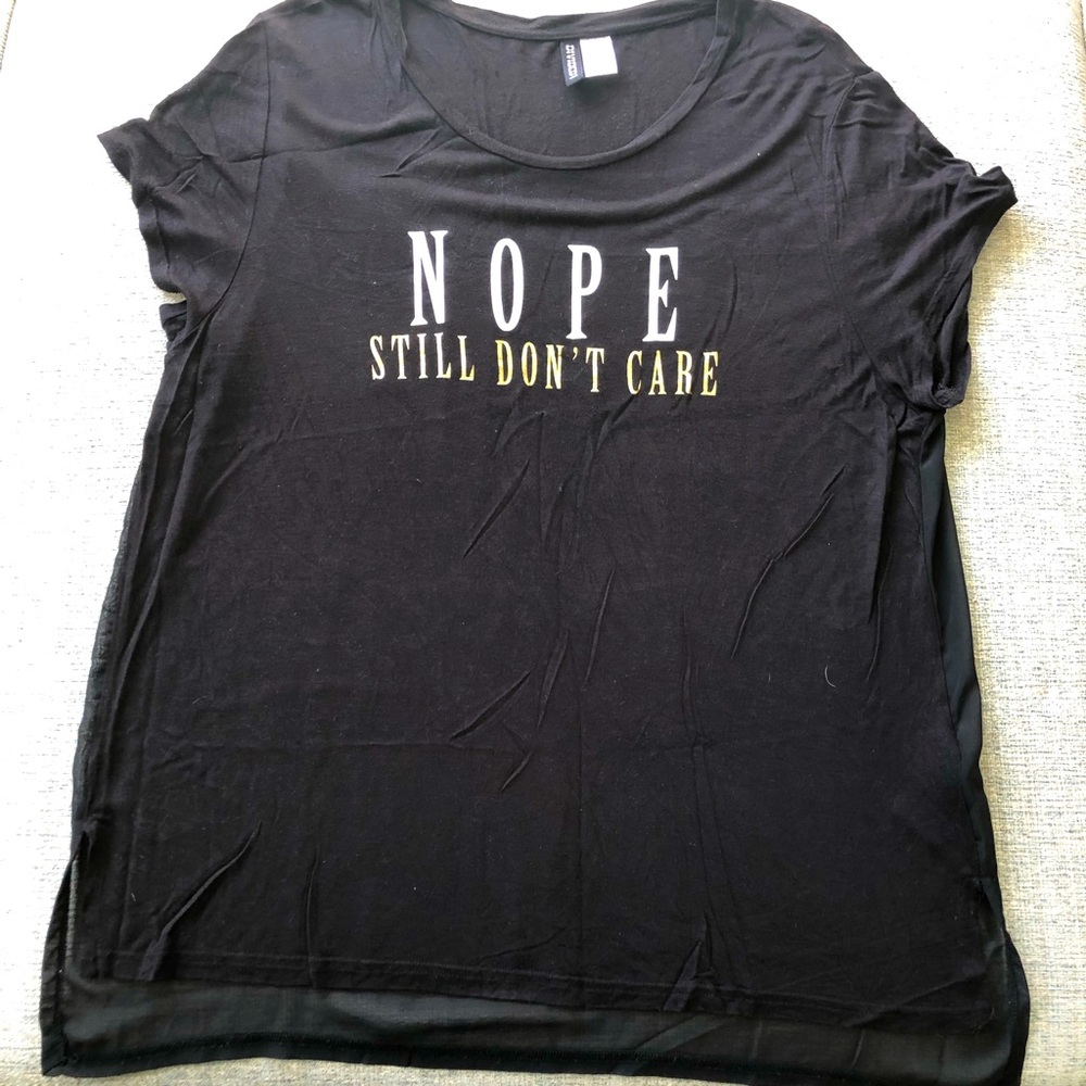 H&M NEW GRAPHIC SHEER-BACK BLOUSE